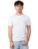 T-shirt uomo dondup bianca girocollo in jersey con d logo applicata sul petto