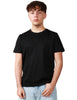 T-shirt uomo dondup nera girocollo con d logo in tono applicata sul petto