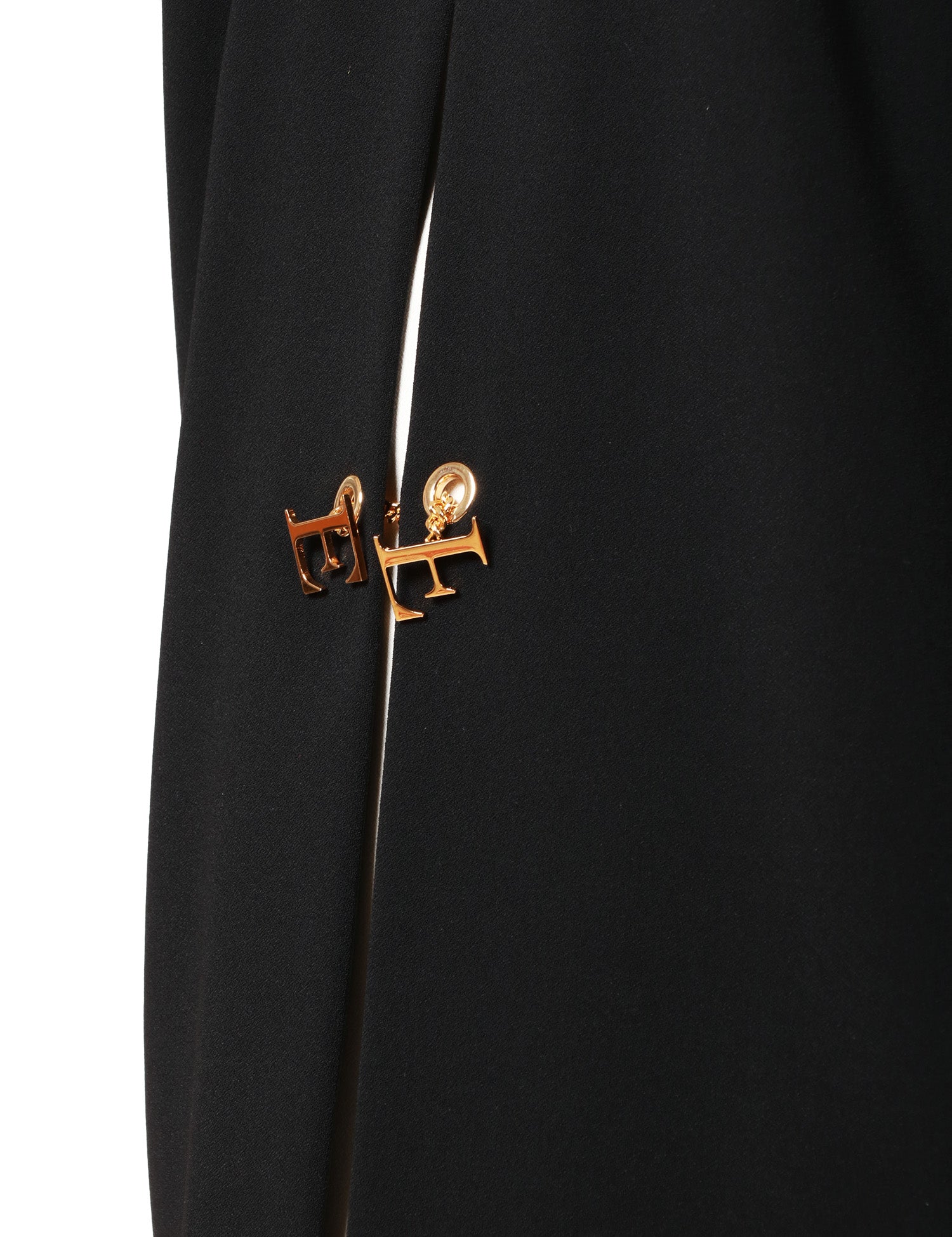 ABITO DONNA ELISABETTA FRANCHI NERO/BURRO A SACCHETTO SENZA MANIKCA CON MAXI GEMELLO LOGO DAVANTI
