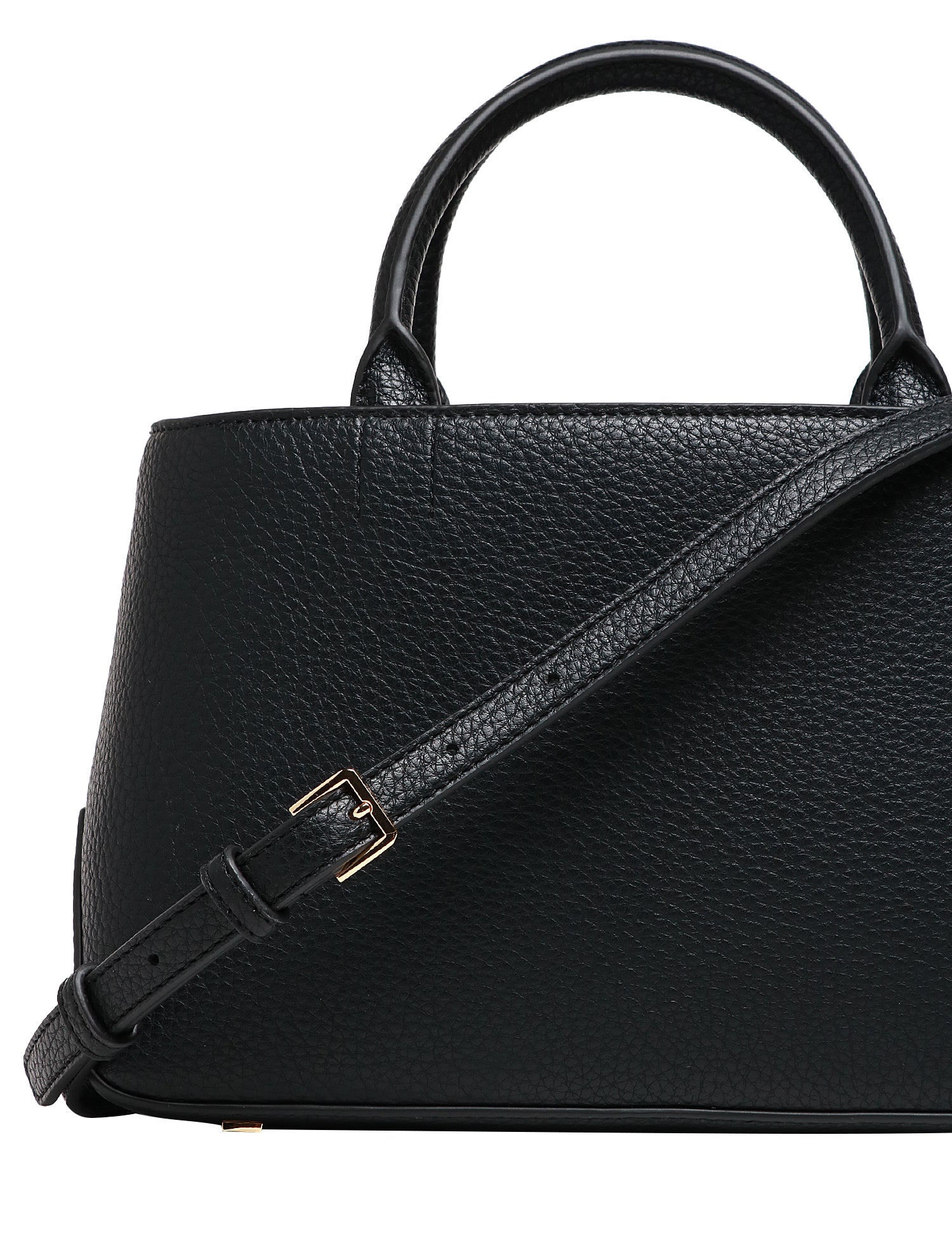 BORSA TOTE ELISABETTA FRANCHI NERA IN PELLE SINTETICA BOTTALATA CON PLACCA LOGO SUL CINTURINO