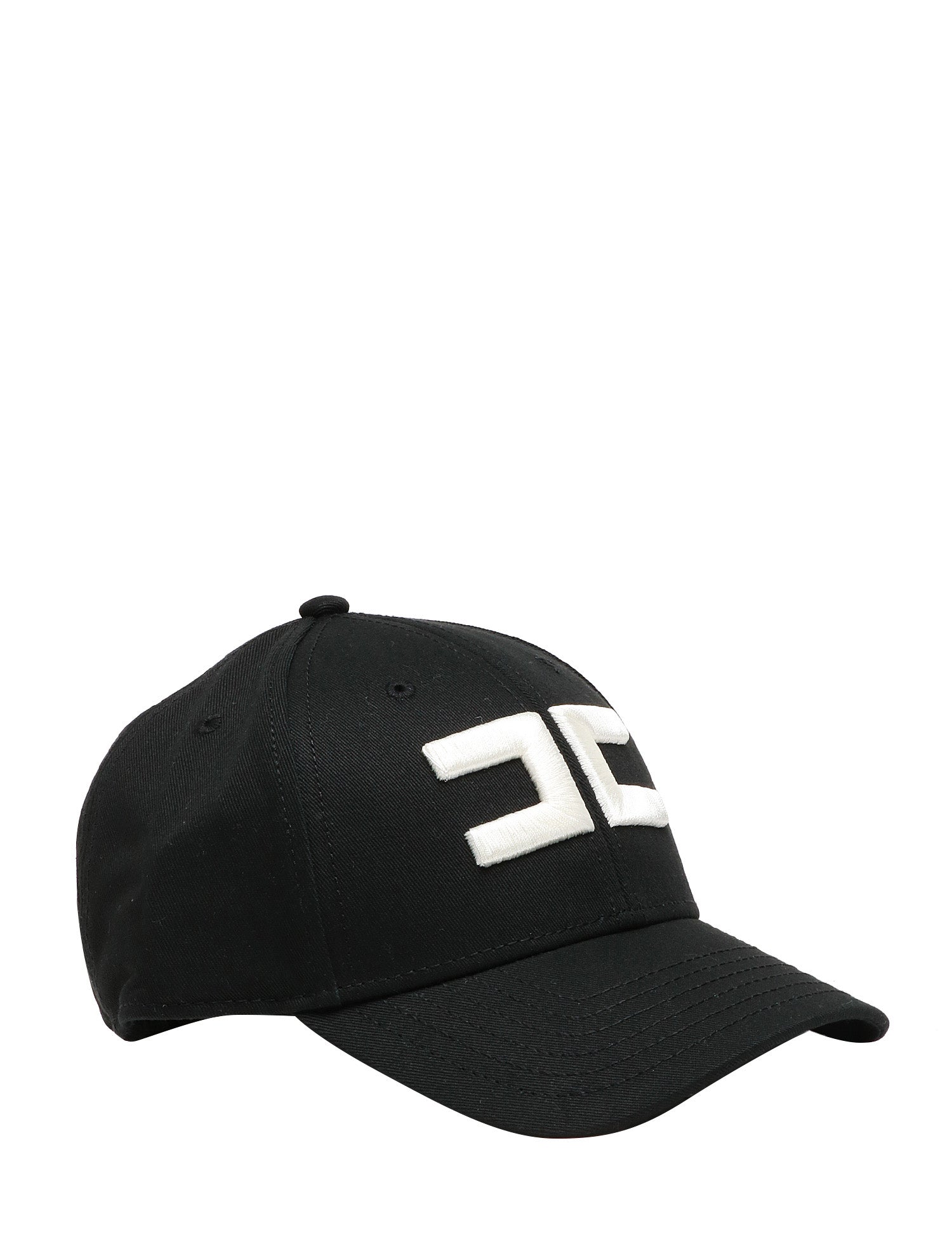 CAPPELLO DONNA ELISABETTA FRANCHI NERO CON VISIERA E LOGO A CONTRASTO