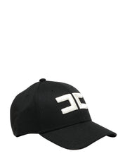 CAPPELLO DONNA ELISABETTA FRANCHI NERO CON VISIERA E LOGO A CONTRASTO