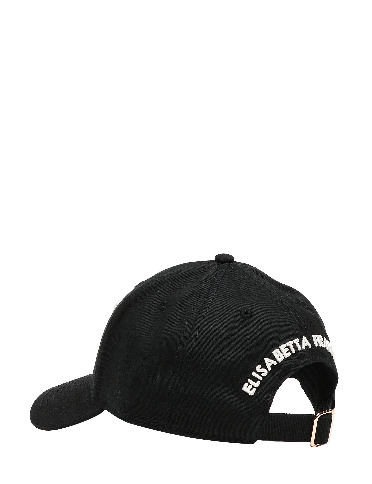 CAPPELLO DONNA ELISABETTA FRANCHI NERO CON VISIERA E LOGO A CONTRASTO