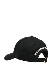 CAPPELLO DONNA ELISABETTA FRANCHI NERO CON VISIERA E LOGO A CONTRASTO