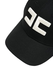 CAPPELLO DONNA ELISABETTA FRANCHI NERO CON VISIERA E LOGO A CONTRASTO