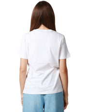 T-SHIRT DONNA ELISABETTA FRANCHI BIANCA con logo ricamato e strass