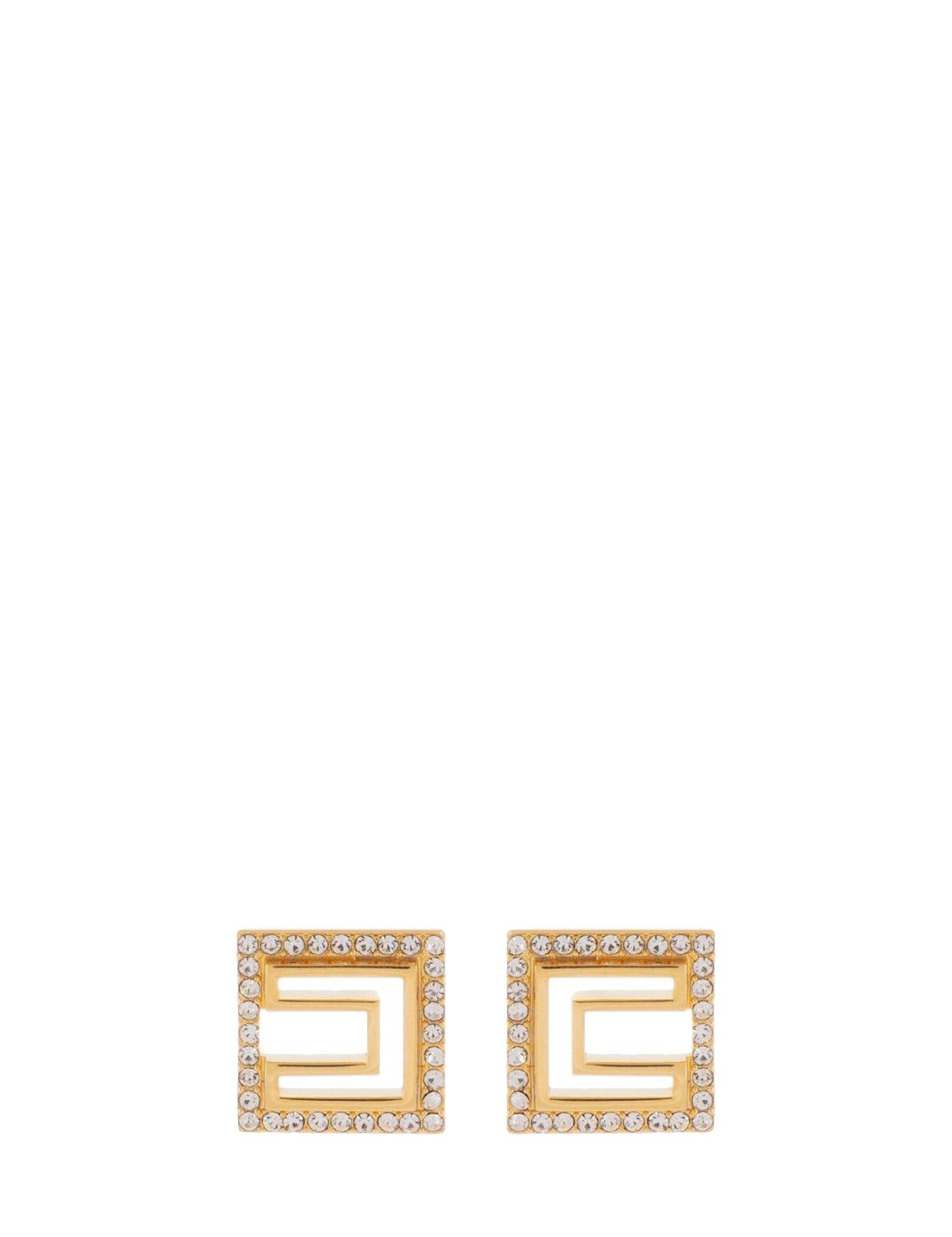 ORECCHINI DONNA ELISABETTA FRANCHI LOGO IN METALLO DORATO CON CORNICE DI STRASS