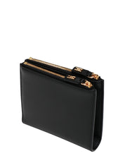 PORTAFOGLI DONNA ELISABETTA FRANCHI NERO IN PELLE SINTETICA CON PLACCA LOGO DORATA