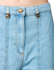 JEANS DONNA ELISABETTA FRANCHI DENIM CHIARO CARGO CON GIOIELLO LOGO