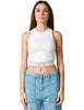 Top cropped donna elisabetta franchi avorio con fascione logato sulla vita e schiena a vogatore in viscosa