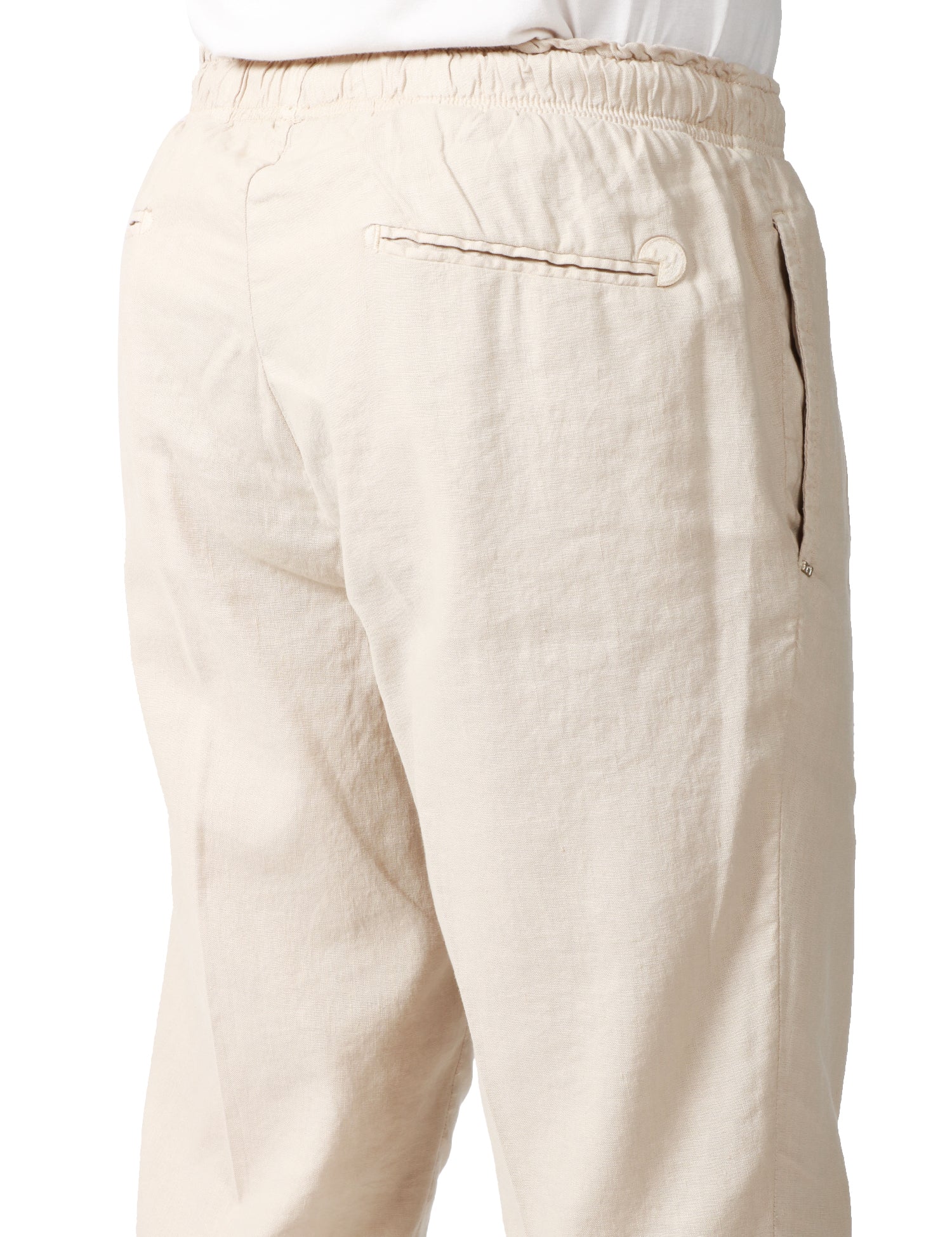 PANTALONE UOMO ENTRE AMIS BEIGE PANTATUTA CON ELASTICO IN VITA