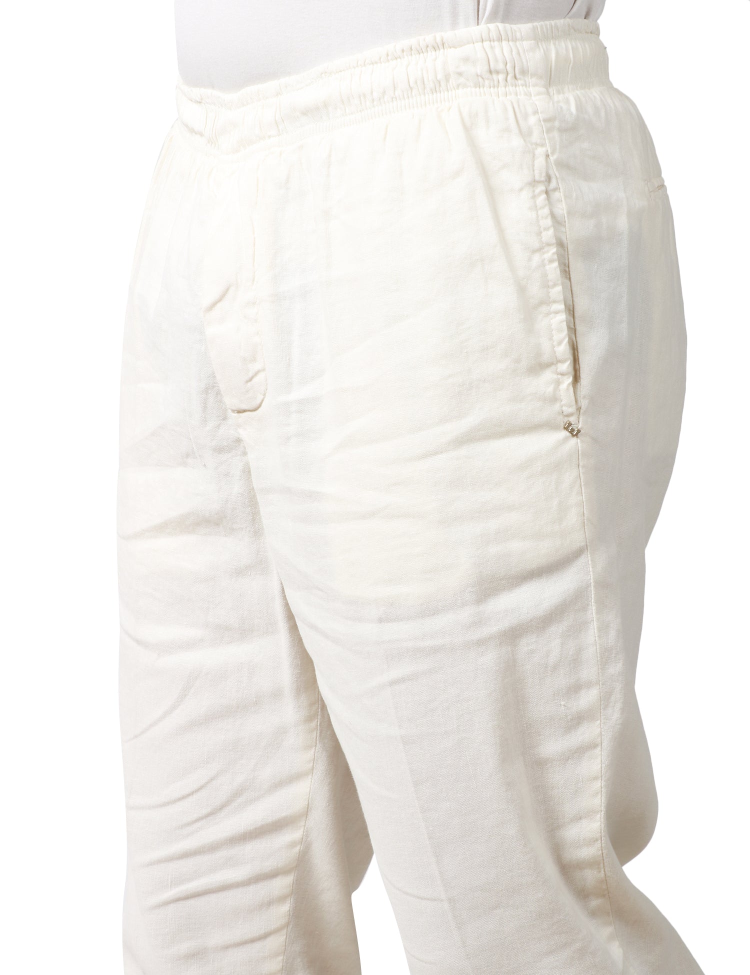 PANTALONE UOMO ENTRE AMIS PANTATUTA BIANCO CON ELASTICO IN VITA
