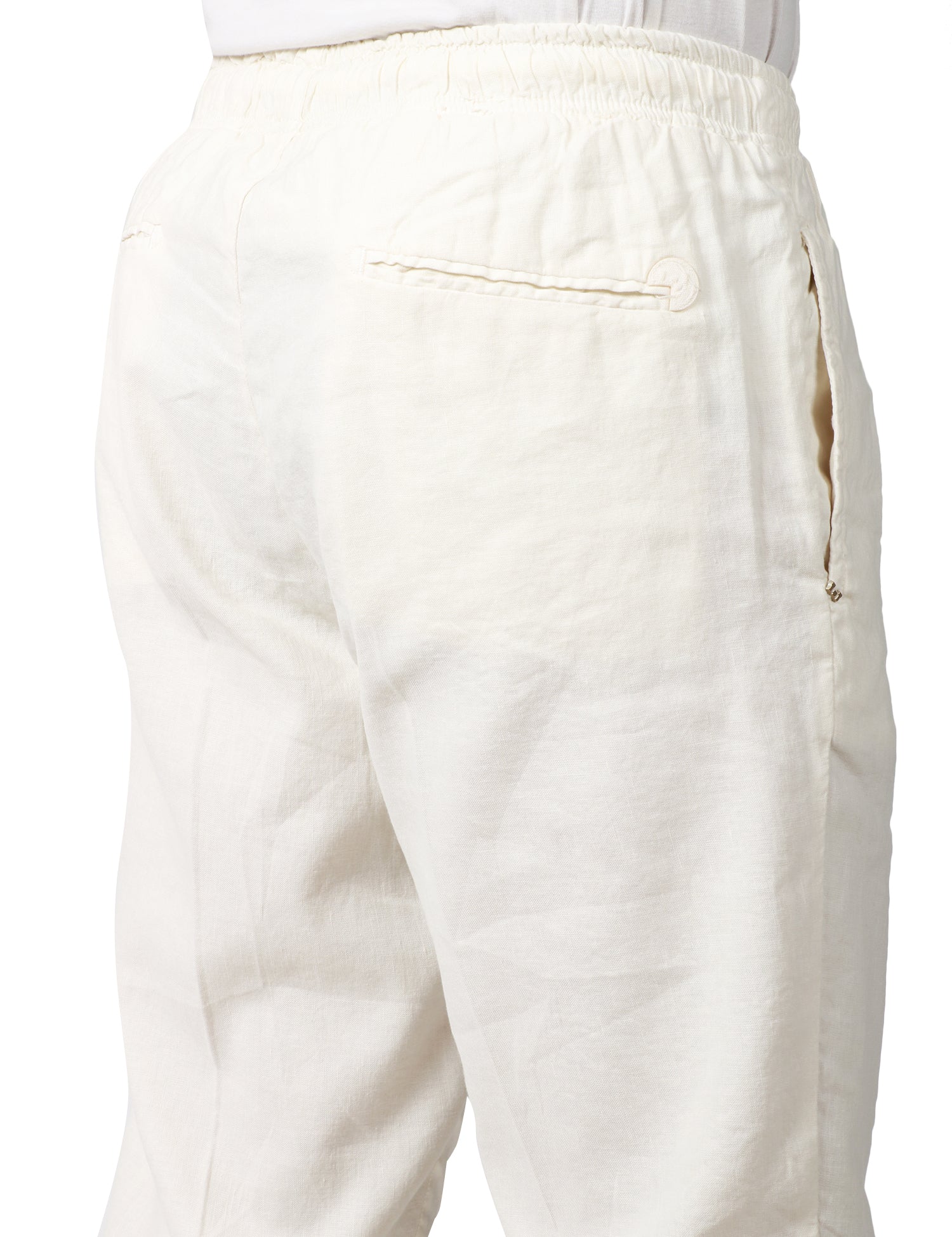 PANTALONE UOMO ENTRE AMIS PANTATUTA BIANCO CON ELASTICO IN VITA