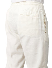 PANTALONE UOMO ENTRE AMIS PANTATUTA BIANCO CON ELASTICO IN VITA