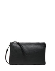 BORSA CLUTCH DONNA GIANNI CHIARINI HERMY NERA IN PELLE DOUBLE GRANA MAXI CON ZIP