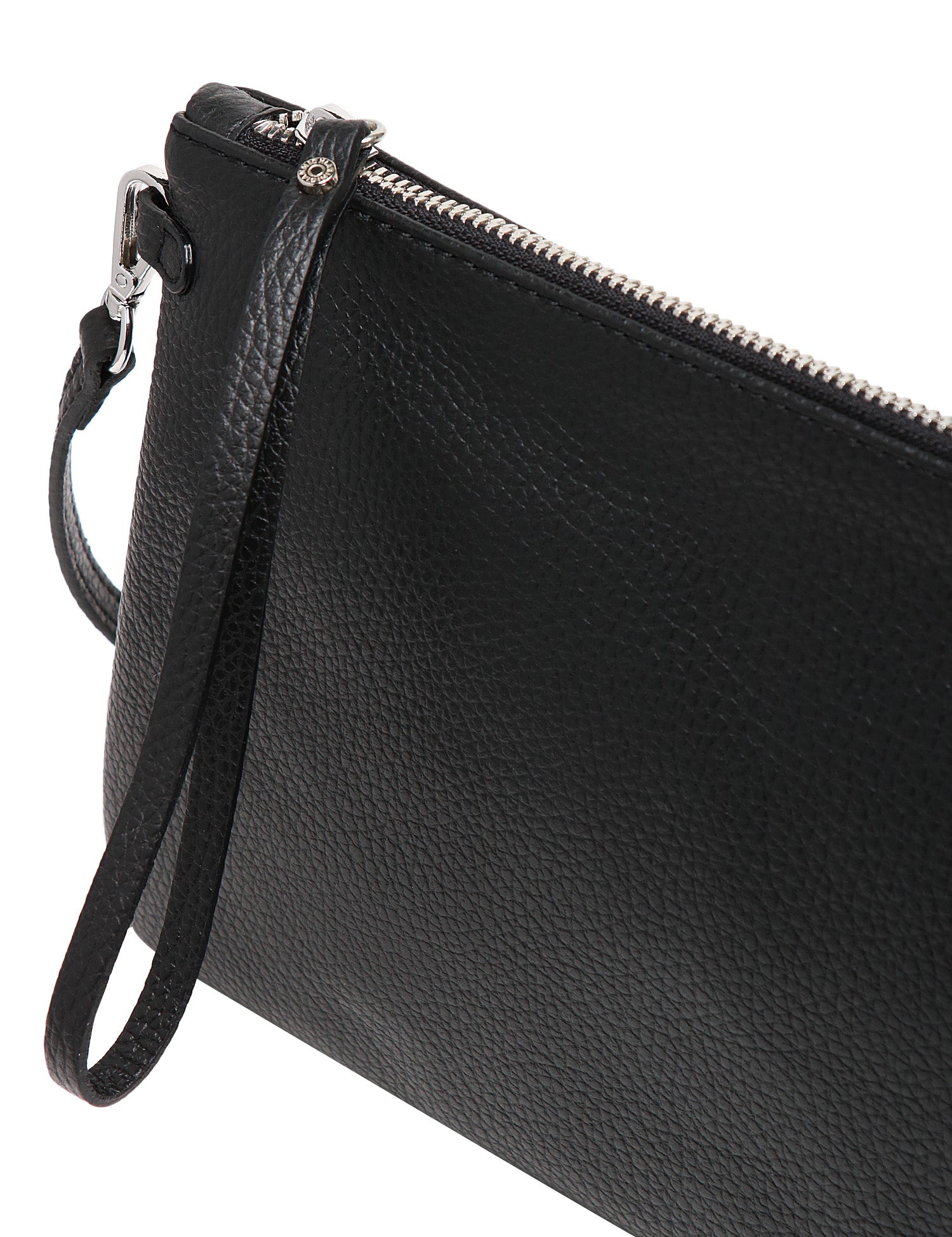 BORSA CLUTCH DONNA GIANNI CHIARINI HERMY NERA IN PELLE DOUBLE GRANA MAXI CON ZIP
