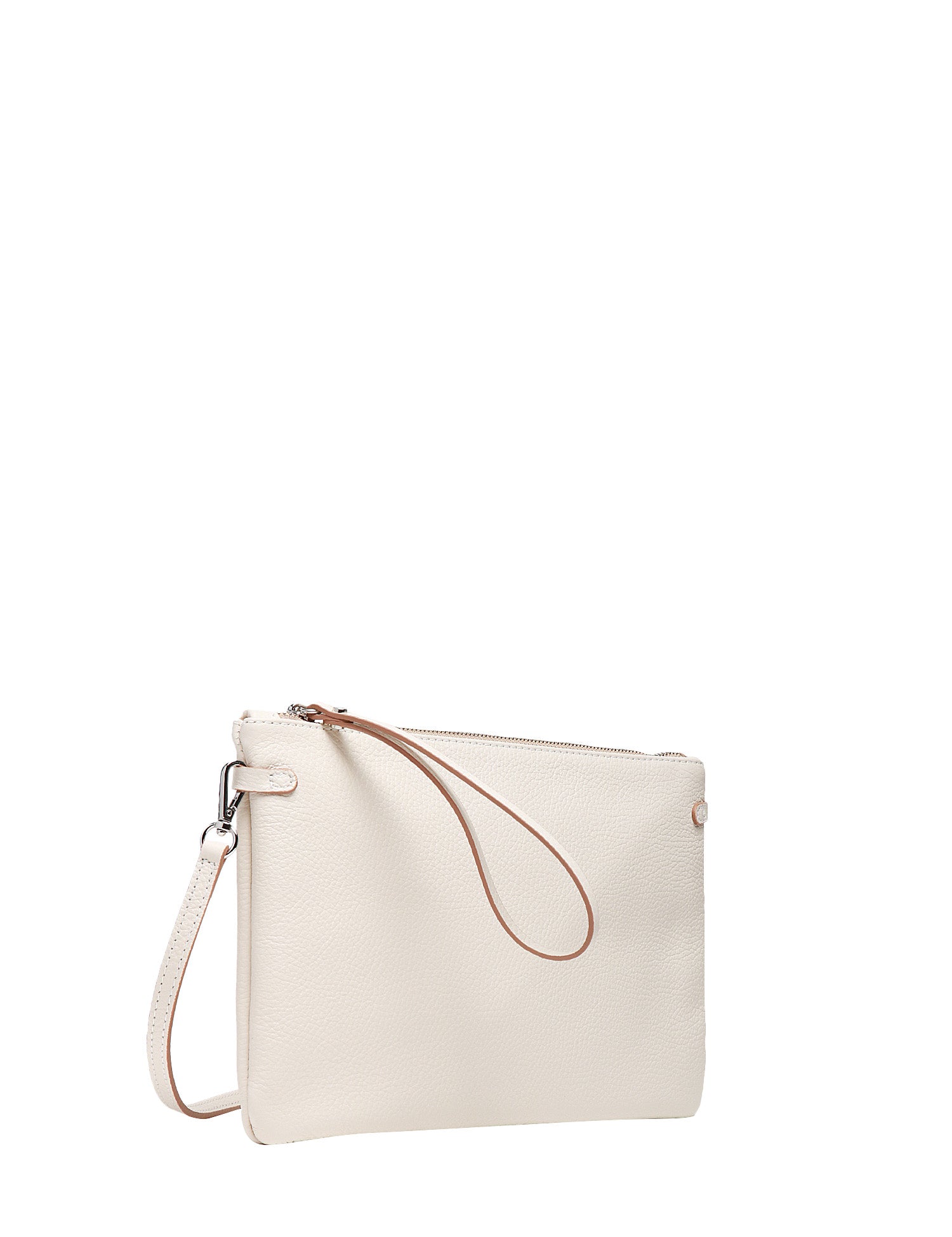BORSA CLUTCH DONNA GIANNI CHIARINI HERMY MARBLE IN PELLE DOUBLE GRANA MAXI CON ZIP