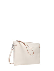 BORSA CLUTCH DONNA GIANNI CHIARINI HERMY MARBLE IN PELLE DOUBLE GRANA MAXI CON ZIP
