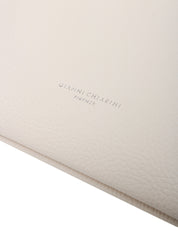 BORSA CLUTCH DONNA GIANNI CHIARINI HERMY MARBLE IN PELLE DOUBLE GRANA MAXI CON ZIP