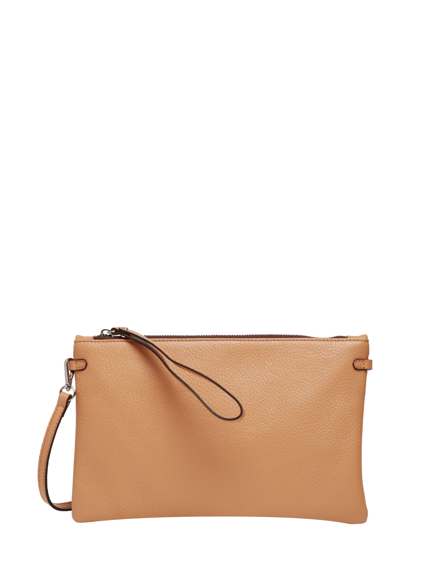 BORSA DONNA GIANNI CHIARINI NATURALE HERMY MODELLO CLUTCH IN PELLE MARTELLATA CON TRACOLLA REMOVIBILE