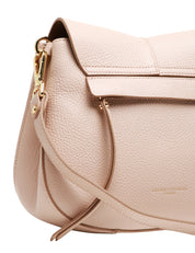 BORSA GIANNI CHIARINI MARMO HELENA ROUND IN PELLE MARTELLATA CON DOPPIA TRACOLLA