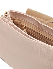 BORSA GIANNI CHIARINI MARMO HELENA ROUND IN PELLE MARTELLATA CON DOPPIA TRACOLLA