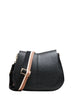 Borsa gianni chiarini nera helena round in pelle martellata con doppia tracolla