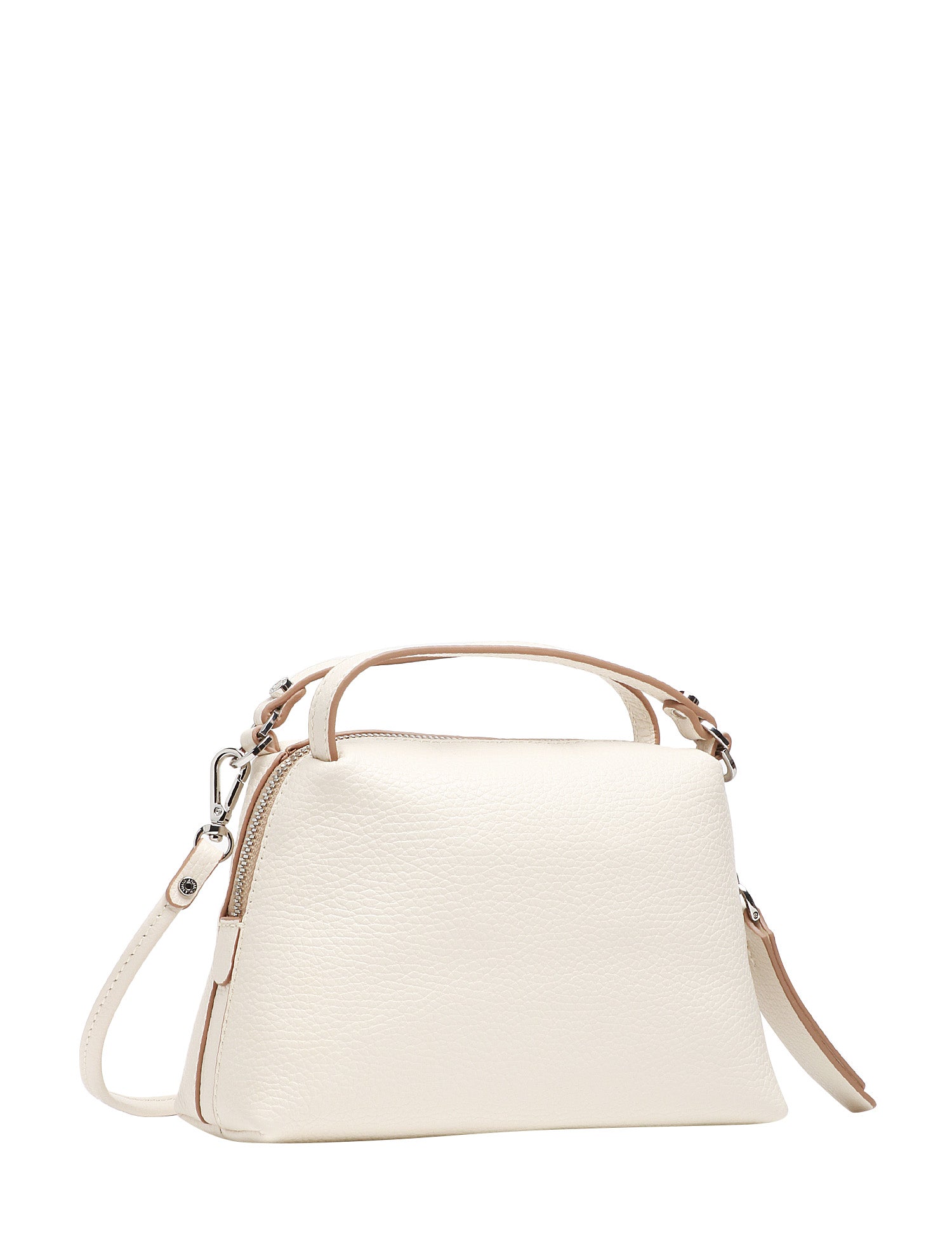 BORSA DONNA GIANNI CHIARINI ALIFA MARBLE IN PELLE MARTELLATA CON DOPPI MANICI E TRACOLLA