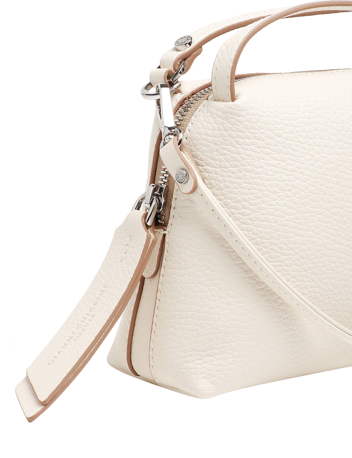BORSA DONNA GIANNI CHIARINI ALIFA MARBLE IN PELLE MARTELLATA CON DOPPI MANICI E TRACOLLA