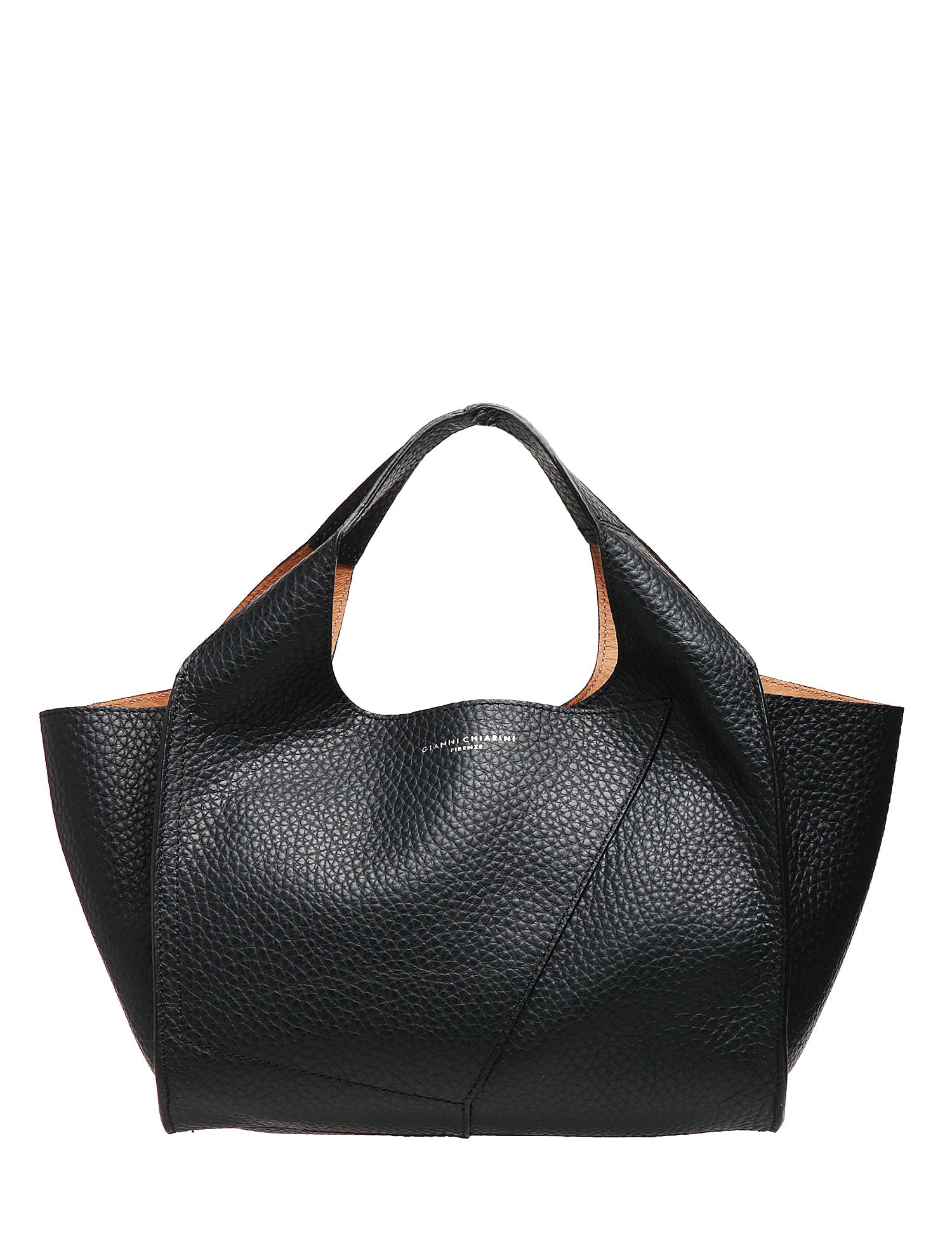 BORSA SHOPPING DONNA GIANNI CHIARINI EUFORIA NERA IN PELLE DOUBLE GRANA MAXI CON TRACOLLA REMOVIBILE