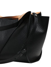 BORSA SHOPPING DONNA GIANNI CHIARINI EUFORIA NERA IN PELLE DOUBLE GRANA MAXI CON TRACOLLA REMOVIBILE