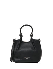 BORSA GIANNI CHIARINI DUA NERA IN PELLE BUBBLE DOUBLE CON DOPPI MANICI E TRACOLLA