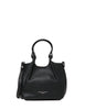 Borsa gianni chiarini dua nera in pelle bubble double con doppi manici e tracolla