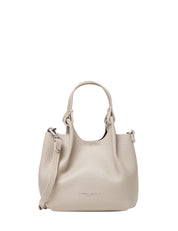 BORSA GIANNI CHIARINI DUA AVORIO IN PELLE BUBBLE DOUBLE CON DOPPI MANICI E TRACOLLA