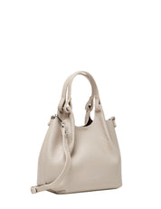 BORSA GIANNI CHIARINI DUA AVORIO IN PELLE BUBBLE DOUBLE CON DOPPI MANICI E TRACOLLA