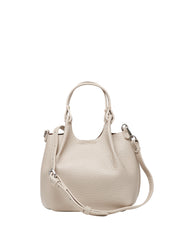 BORSA GIANNI CHIARINI DUA AVORIO IN PELLE BUBBLE DOUBLE CON DOPPI MANICI E TRACOLLA
