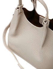 BORSA GIANNI CHIARINI DUA AVORIO IN PELLE BUBBLE DOUBLE CON DOPPI MANICI E TRACOLLA