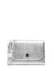 Borsa donna gianni chiarini isa argento in pelle laminata con patta e tracolla