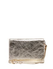 BORSA DONNA GIANNI CHIARINI ISA PLATINO IN PELLE LAMINATA CON PATTA