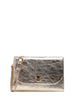 Borsa donna gianni chiarini isa platino in pelle laminata con patta
