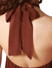 ABITO DONNA HAVEONE CIOCCOLATO CON BALZE