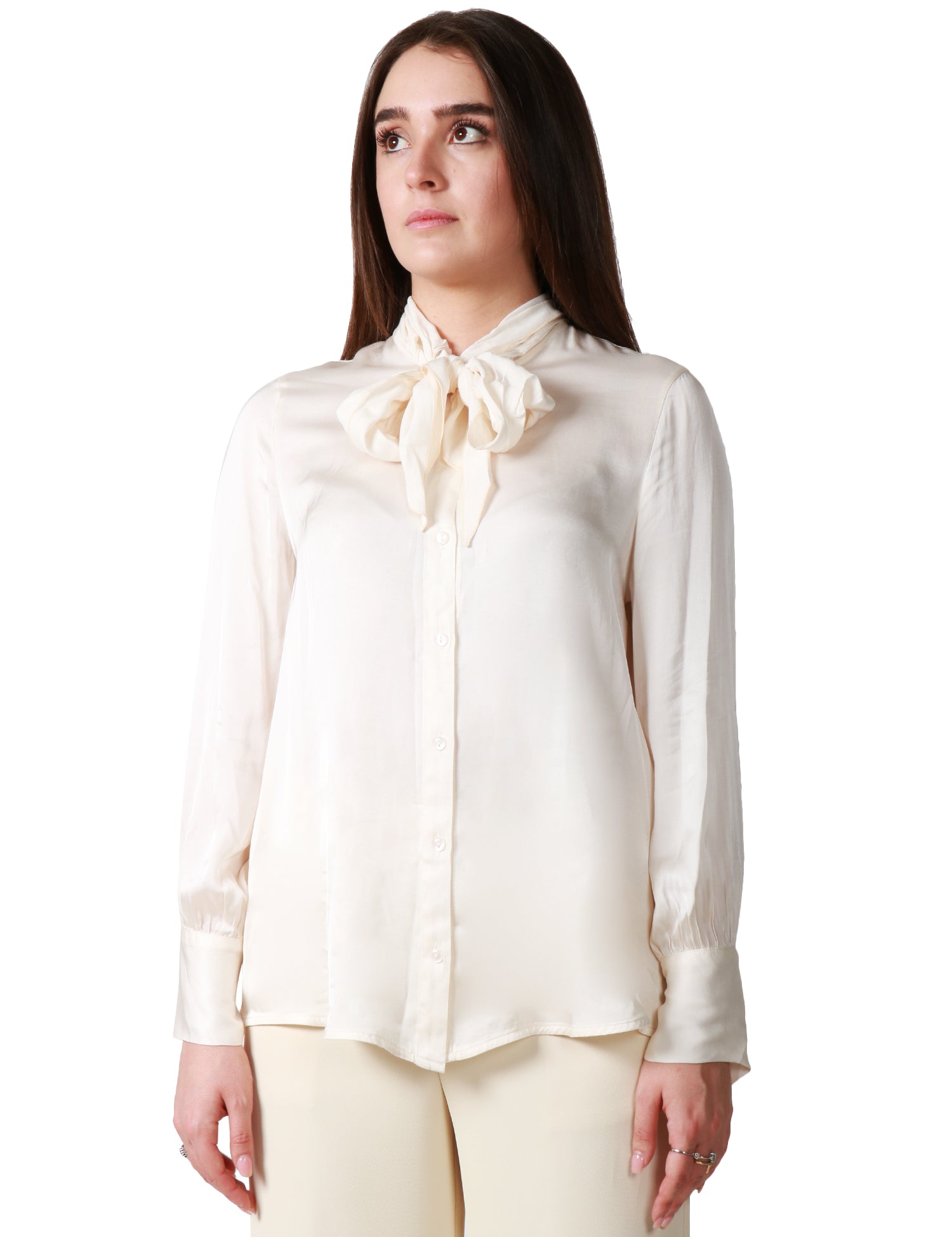 CAMICIA DONNA HAVEONE BURRO CON FUSCIACCA AL COLLO
