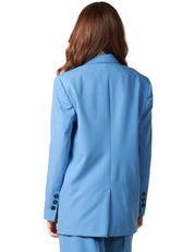 GIACCA DONNA HAVEONE AZZURRA OVER MONOPETTO CON TASCHE DAVANTI