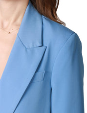 GIACCA DONNA HAVEONE AZZURRA OVER MONOPETTO CON TASCHE DAVANTI
