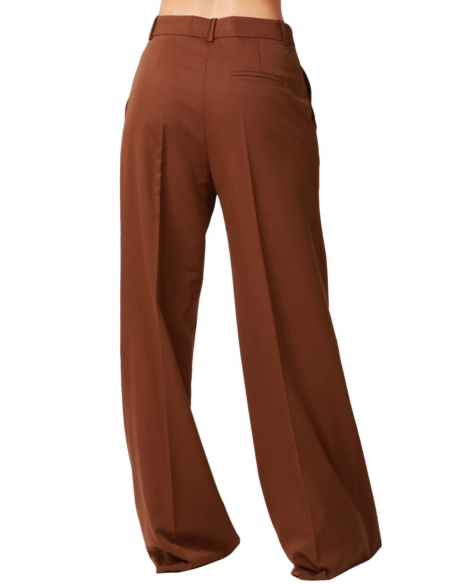 PANTALONE DONNA HAVEONE MORO A VITA ALTA CON GAMBA A PALAZZO