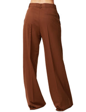 PANTALONE DONNA HAVEONE MORO A VITA ALTA CON GAMBA A PALAZZO