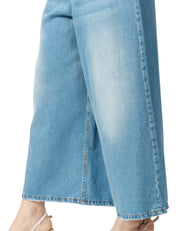 JEANS DONNA HAVEONE MODELLO PANTAGONNA DENIM MEDIO CON EFFETTO SLAVATO ELUNGHEZZA ALLA CAVIGLIA