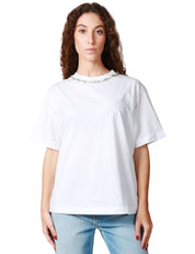 T-SHIRT DONNA HAVEONE BIANCA CON CATENA GIOIELLO SULLO SCOLLO