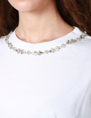 T-SHIRT DONNA HAVEONE BIANCA CON CATENA GIOIELLO SULLO SCOLLO