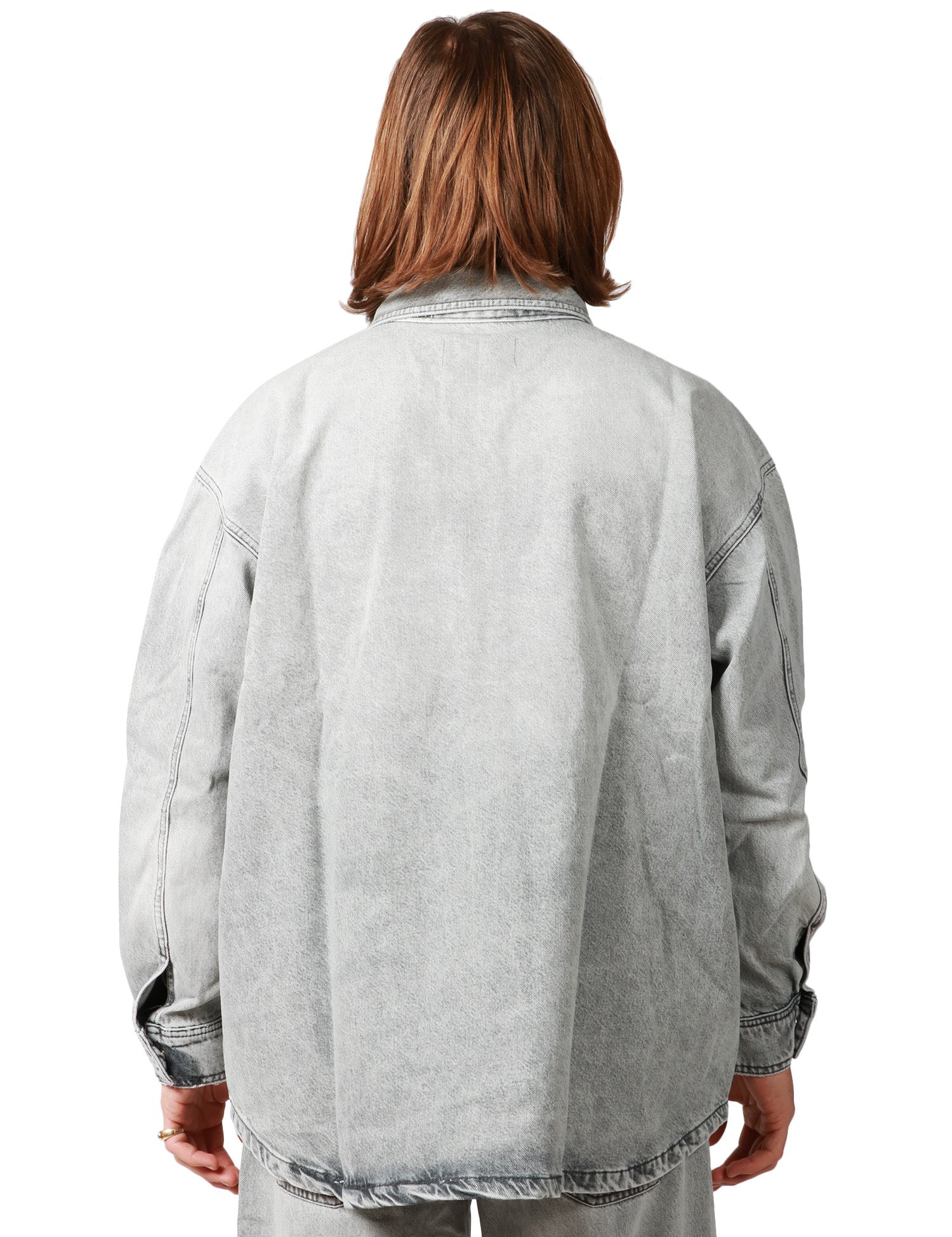 OVER SHIRT UOMO ICON DENIM GREY DENIM CON TASCHE DAVANTI